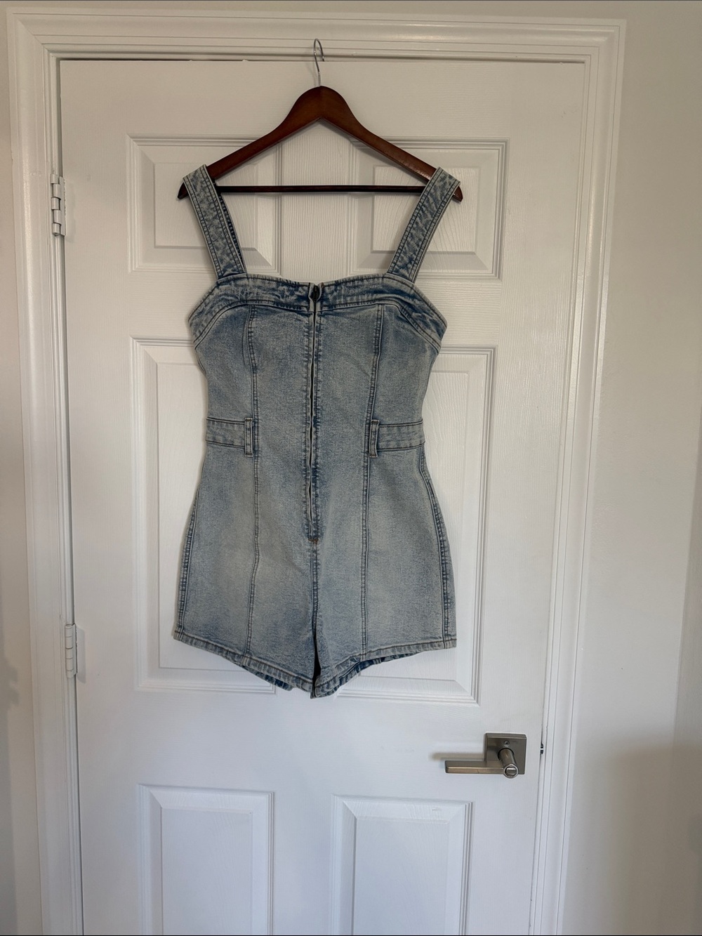 Free People Light Wash Denim Romper